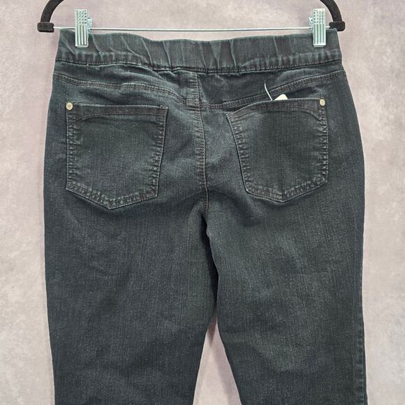 Faded Glory Black Skinny Pullon Jeggings Straight Cotton Stretch M Medium 10 - Picture 5 of 8